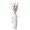 19.25 in Tall Decorative White Metal Floor Vase With 2 Gold Handles - Elegant Handcrafted Chic Vessel for Entryway, Living Room, or Dining Room - Modern Home Decor Accent - Tall Floor Standing Vase